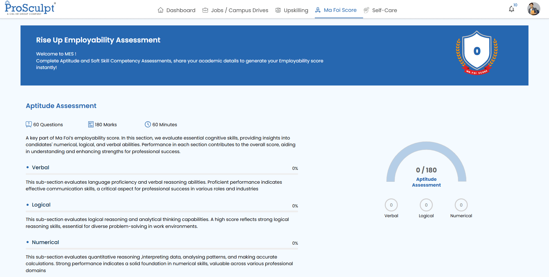 student ma foi score
